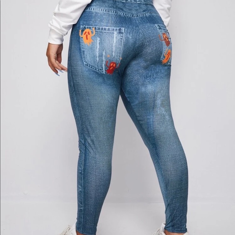 PLUS Halloween ghost print leggings